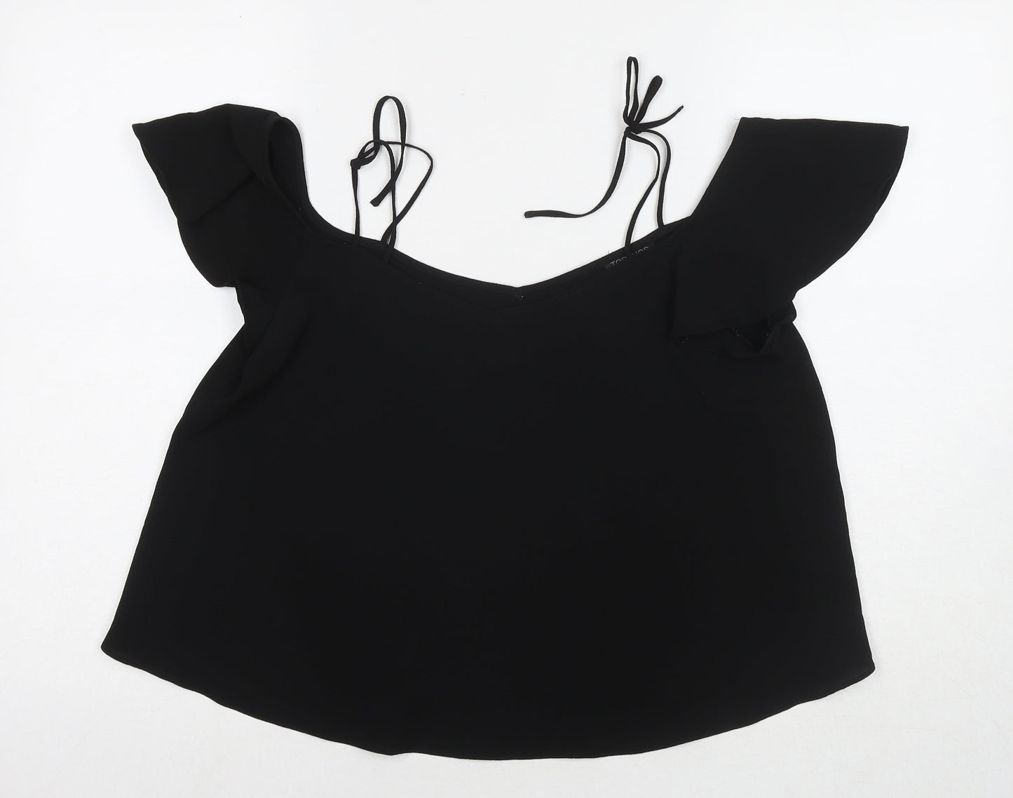Womens UK Size 10 Topshop Black Basic T-Shirt