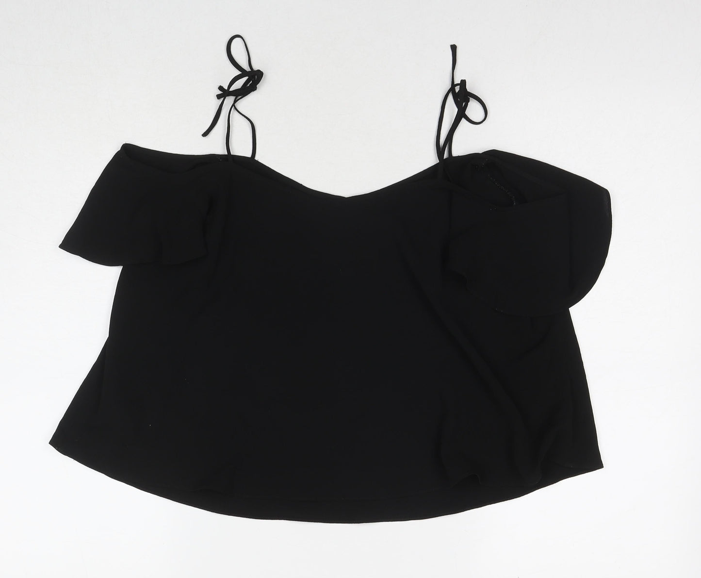 Womens UK Size 10 Topshop Black Basic T-Shirt