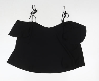 Womens UK Size 10 Topshop Black Basic T-Shirt