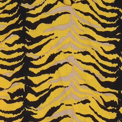 Wallis Womens Yellow Animal Print Polyester Tank Dress Size 12 Round Neck Pullover - Tiger Print