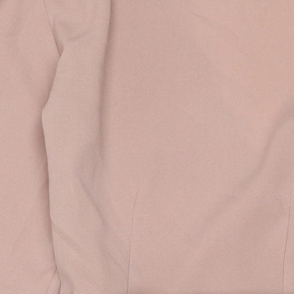Topshop Womens Beige Polyester Wrap Dress Size 6 V-Neck Tie