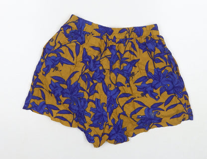 H&M Womens Multicoloured Floral Viscose Hot Pants Shorts Size 4 L3 in Regular Pull On