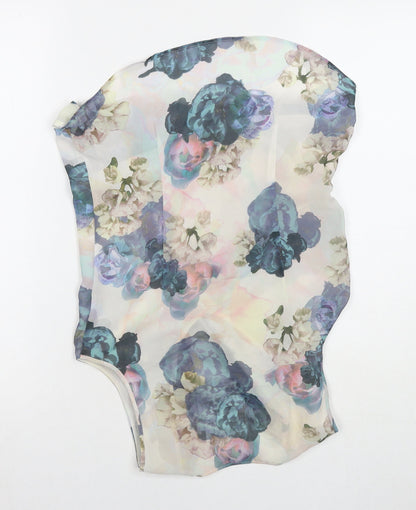 H&M Womens Multicoloured Floral Polyester Basic Tank Size 4 Round Neck