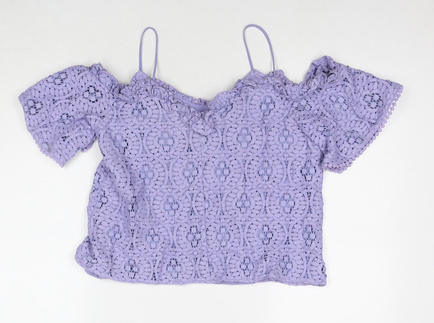 Womens UK Size 10 Topshop Purple Basic T-Shirt