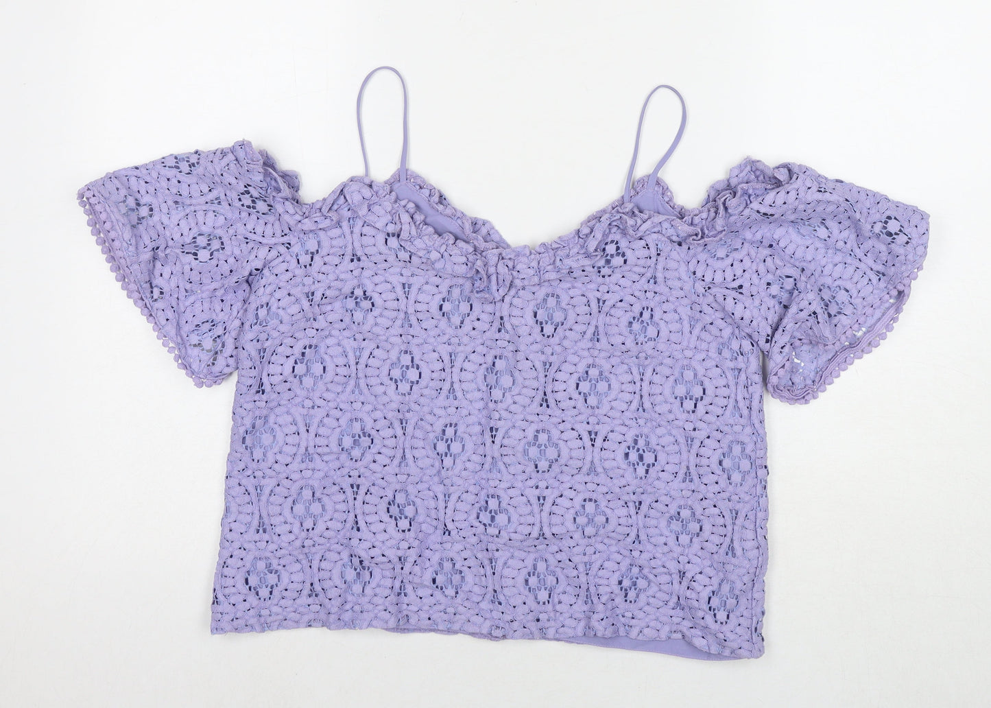Womens UK Size 10 Topshop Purple Basic T-Shirt
