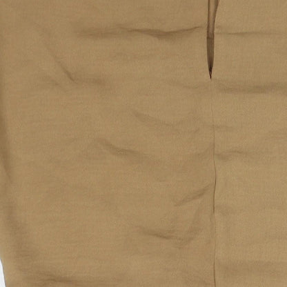 New Look Womens Beige Polyester T-Shirt Dress Size 8 Round Neck Zip