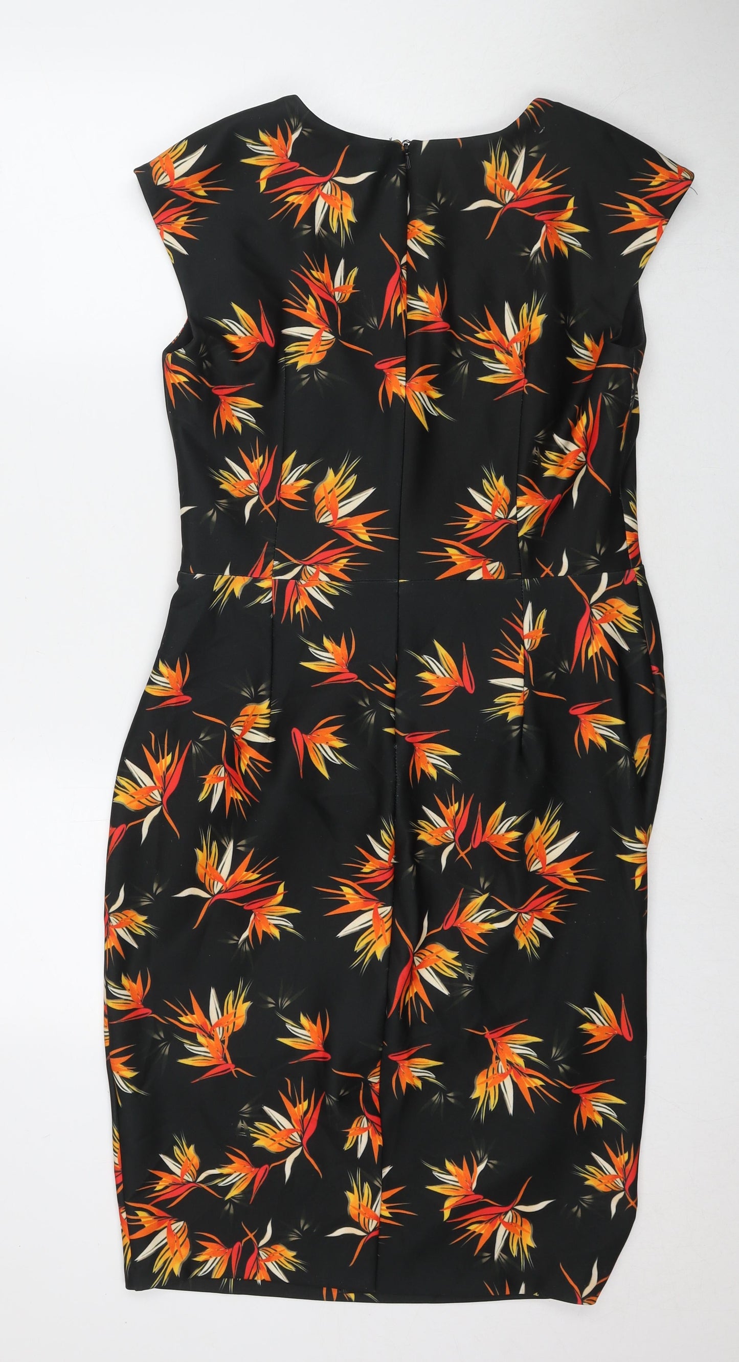 Diva Womens Black Floral Polyester A-Line Size 2XL Sweetheart Pullover