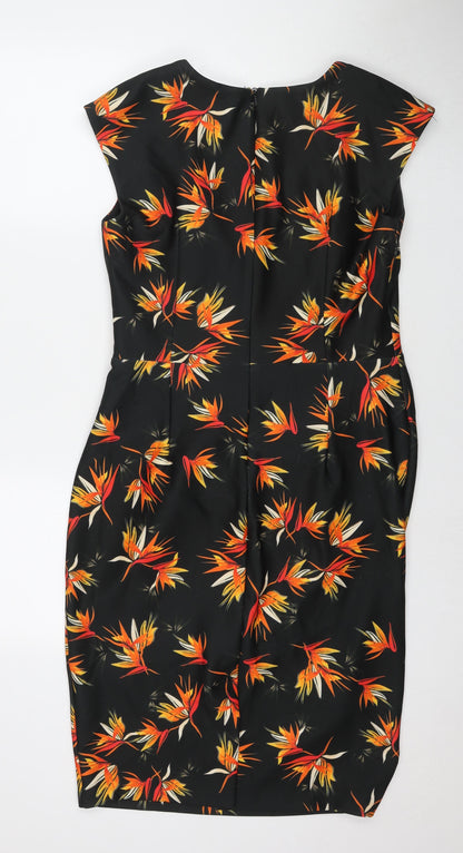 Diva Womens Black Floral Polyester A-Line Size 2XL Sweetheart Pullover