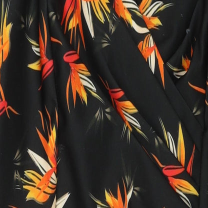 Diva Womens Black Floral Polyester A-Line Size 2XL Sweetheart Pullover