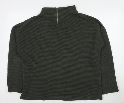 New Look Womens Green Polyester Pullover Sweatshirt Size 14 Pullover - Ribbed