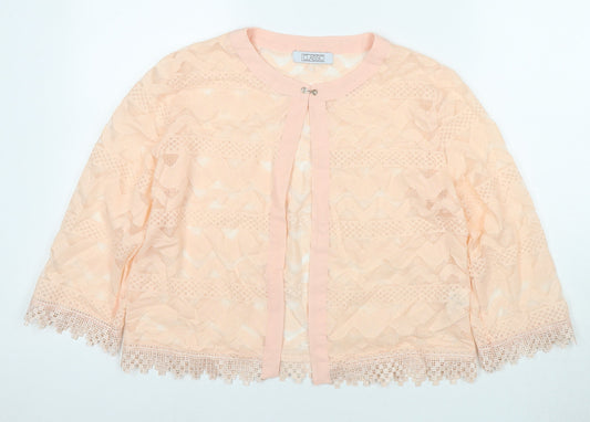 Classic Womens Beige Round Neck Cotton Cape Jumper Size L