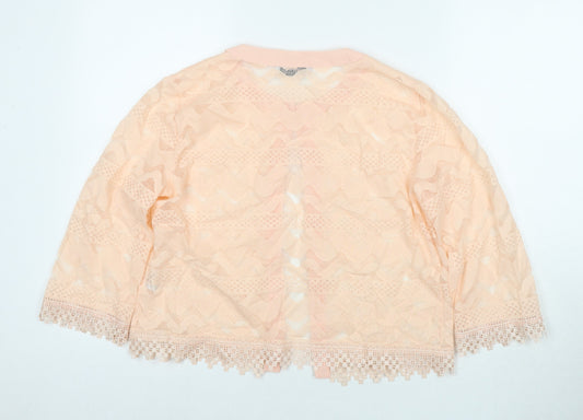 Classic Womens Beige Round Neck Cotton Cape Jumper Size L