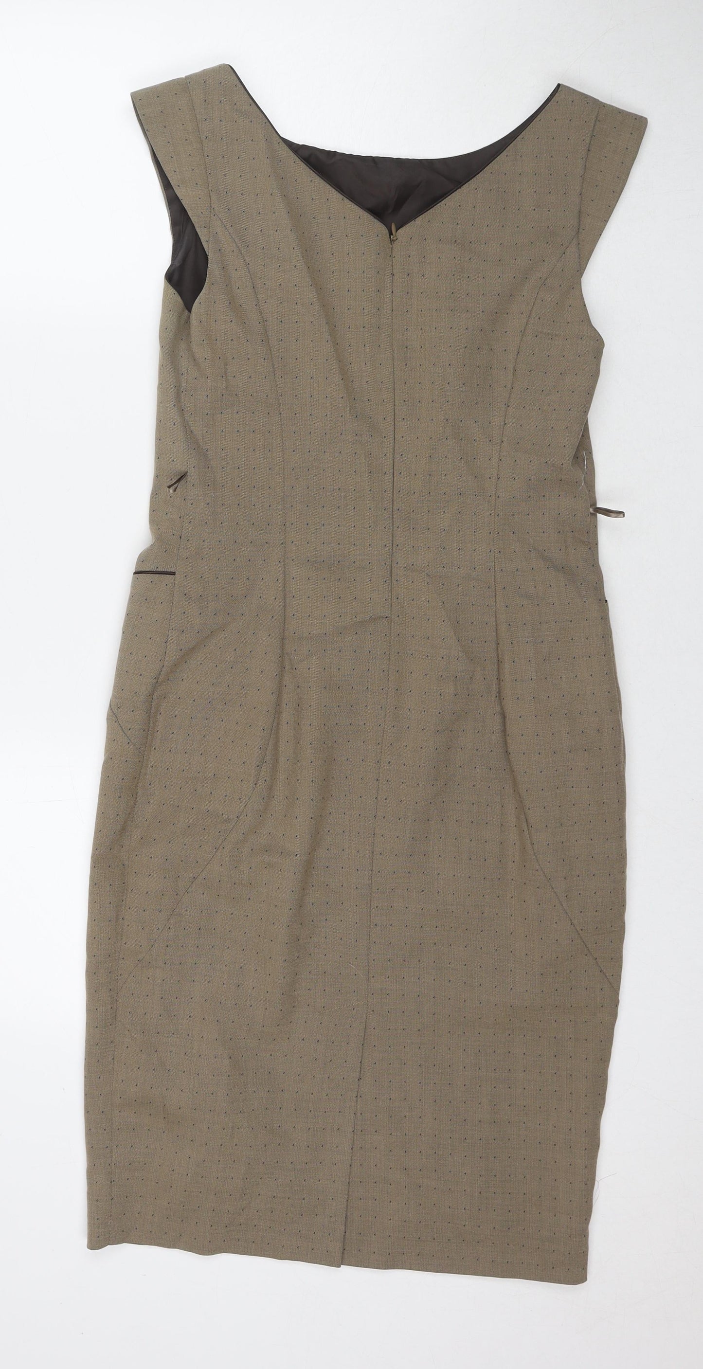 NEXT Womens Brown Polyester A-Line Size 4 Round Neck Pullover