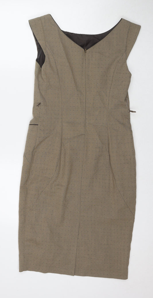 NEXT Womens Brown Polyester A-Line Size 4 Round Neck Pullover