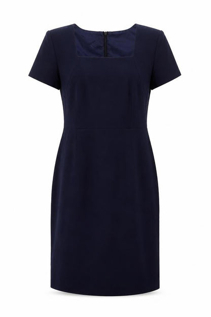 Kaleidoscope Womens Blue Polyester A-Line Size 14 Square Neck Zip