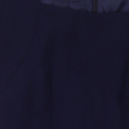 Kaleidoscope Womens Blue Polyester A-Line Size 14 Square Neck Zip