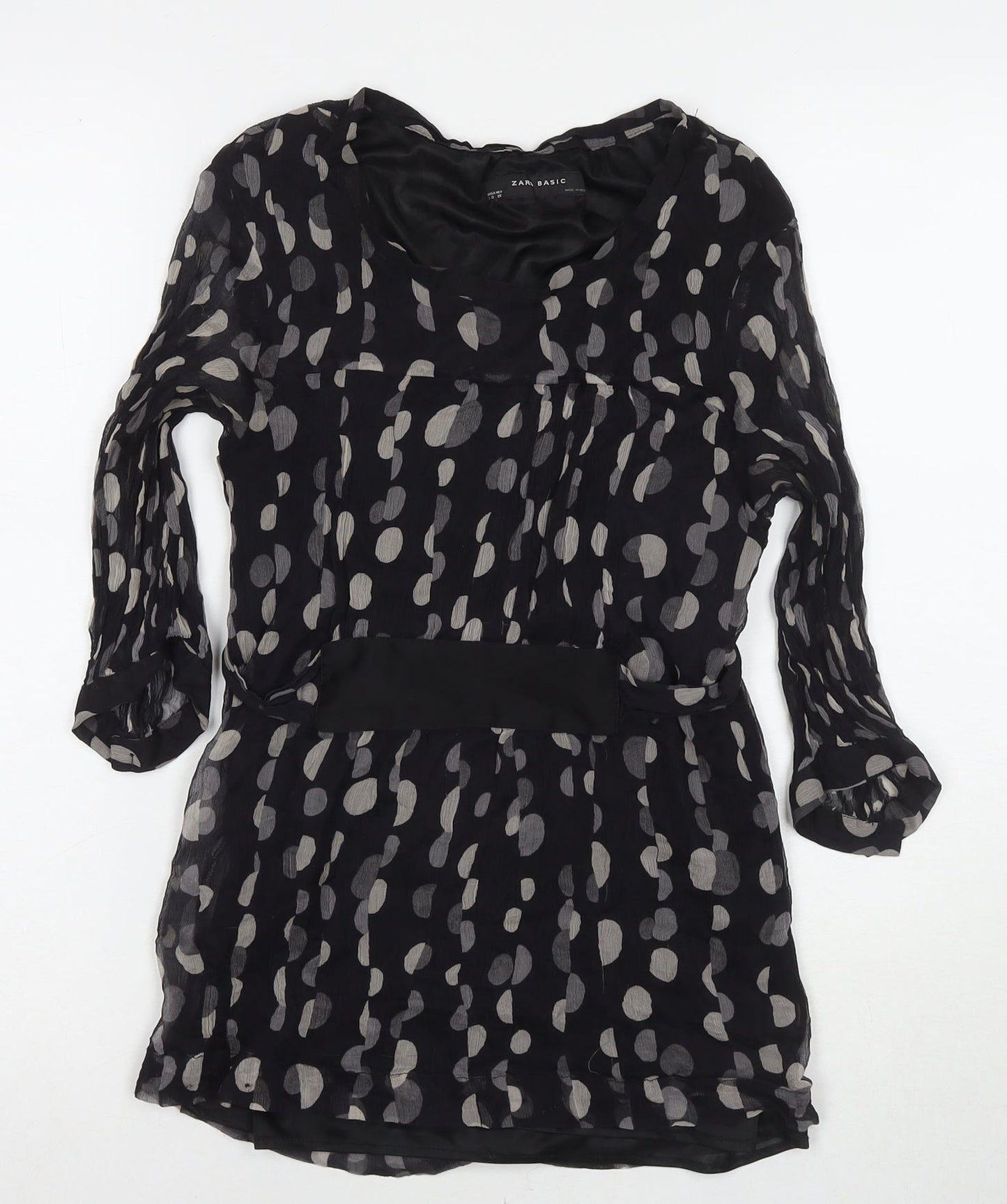 Womens UK Size S Zara Black Basic Blouse