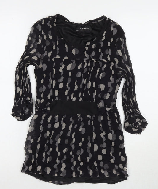 Womens UK Size S Zara Black Basic Blouse