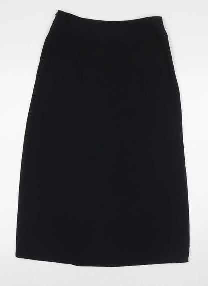 Marks and Spencer Womens Black Polyester Straight & Pencil Skirt Size 8 Zip
