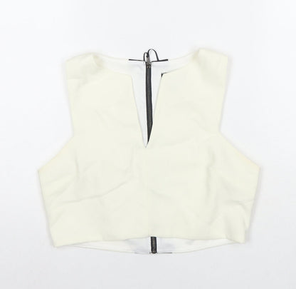 Womens UK Size 12 Topshop White Basic Tank