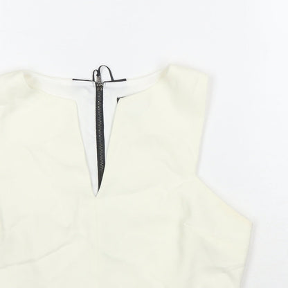 Womens UK Size 12 Topshop White Basic Tank
