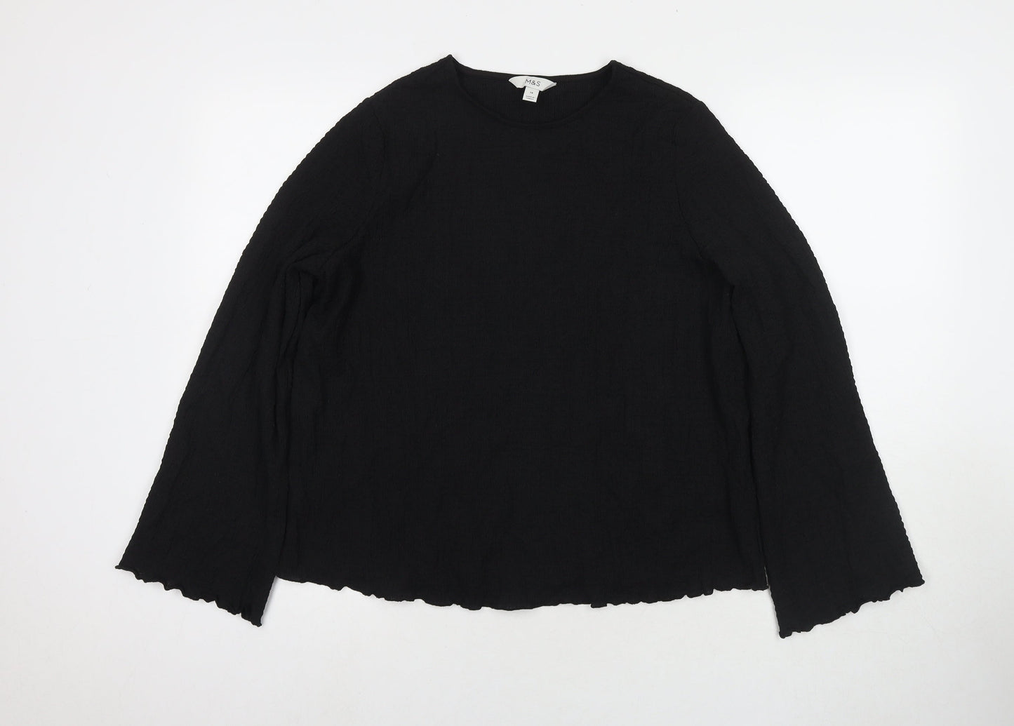 Womens UK Size 14 Marks and Spencer Black Basic Blouse
