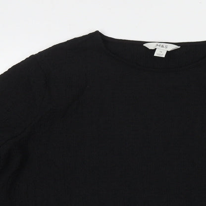 Womens UK Size 14 Marks and Spencer Black Basic Blouse