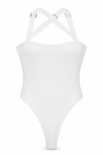 Womens UK Size 12 Boohoo One-Piece White Bodysuit