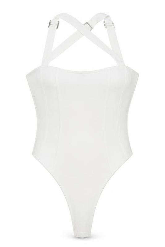 Womens UK Size 12 Boohoo One-Piece White Bodysuit