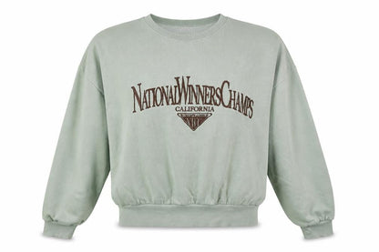 Womens UK Size L Pull&Bear Green Pullover Sweatshirt