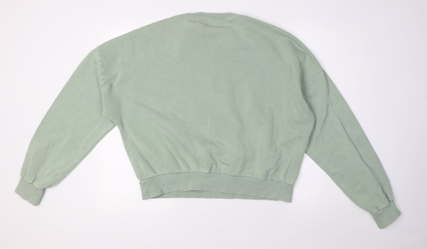 Womens UK Size L Pull&Bear Green Pullover Sweatshirt