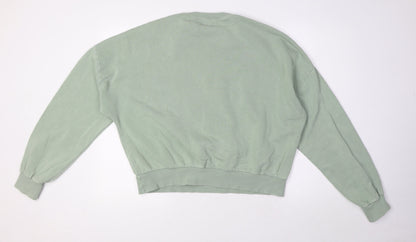 Womens UK Size L Pull&Bear Green Pullover Sweatshirt
