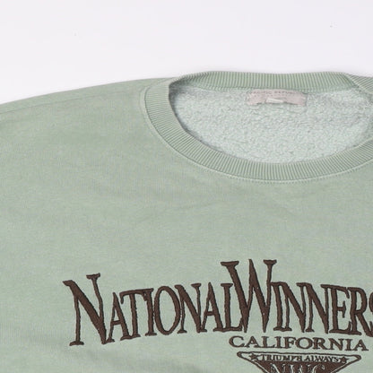 Womens UK Size L Pull&Bear Green Pullover Sweatshirt
