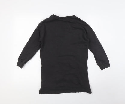 NEXT Girls Brown Cotton Pullover Sweatshirt Size 7 Years Zip - Rainbow, Sequins
