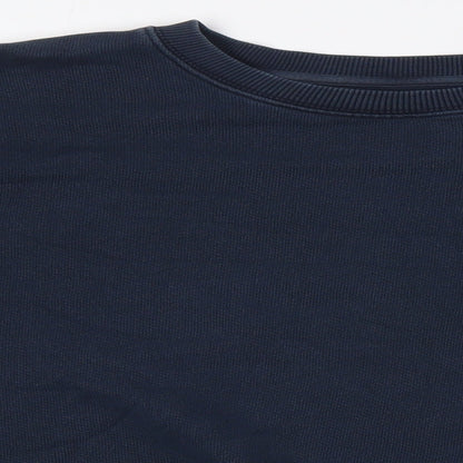 Nudie Womens Blue Cotton Pullover Sweatshirt Size XL - Raw Hem