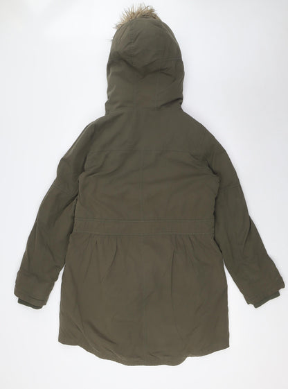 Womens UK Size S Oasis Green Parka Coat
