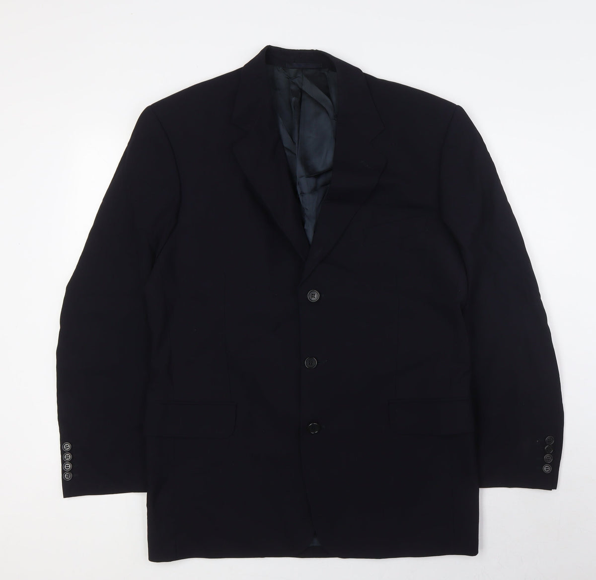 Jaguar Mens Blue Wool Jacket Suit Jacket Size 50 Regular