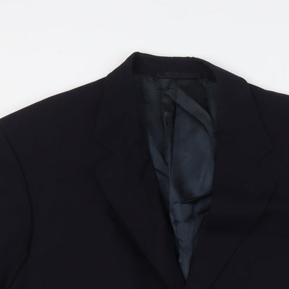 Jaguar Mens Blue Wool Jacket Suit Jacket Size 50 Regular
