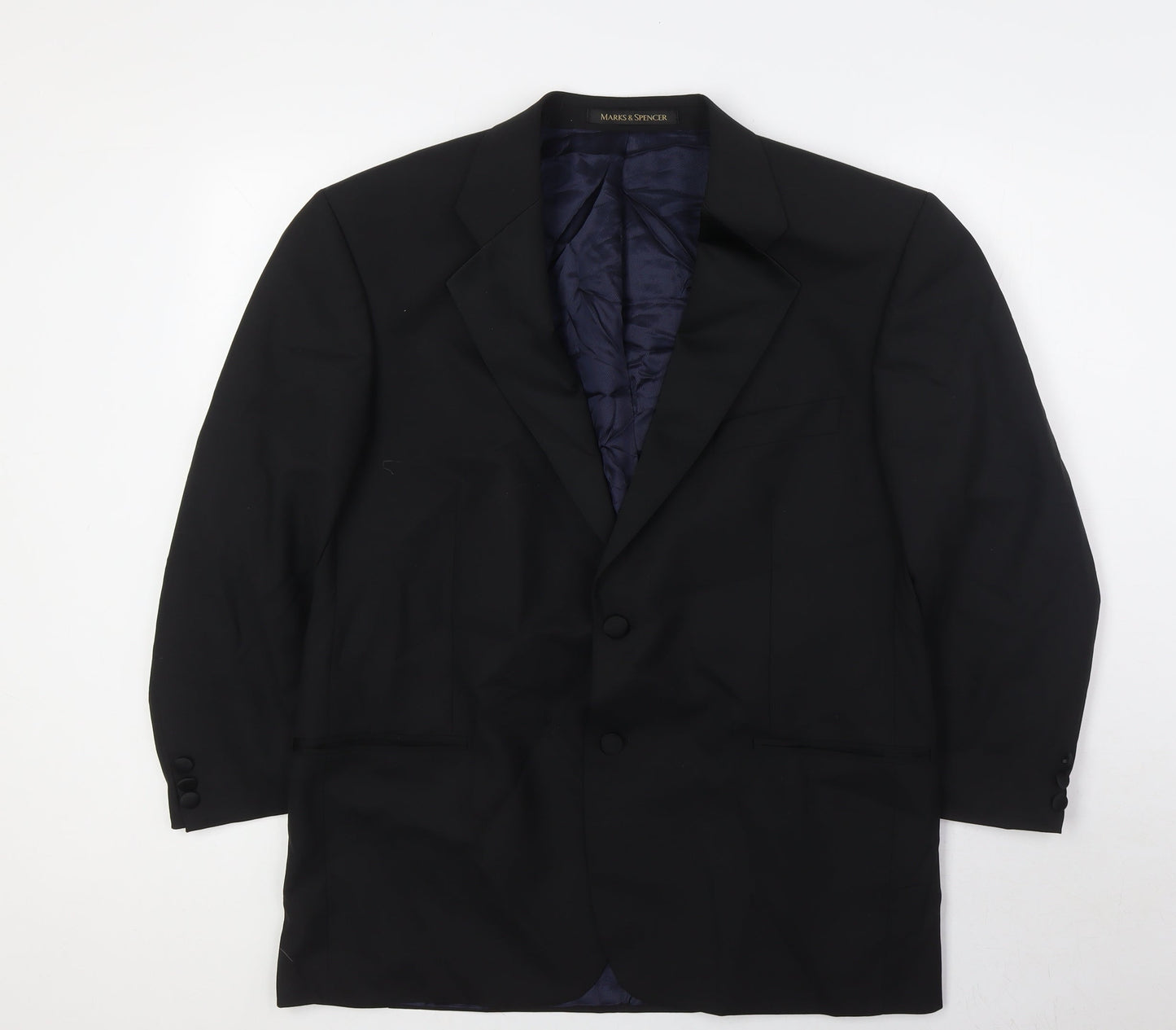 Mens UK Size 42 Marks and Spencer Regular Black Suit Tuxedo