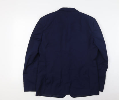 Mens UK Size 44 River Island Regular Blue Suit Jacket