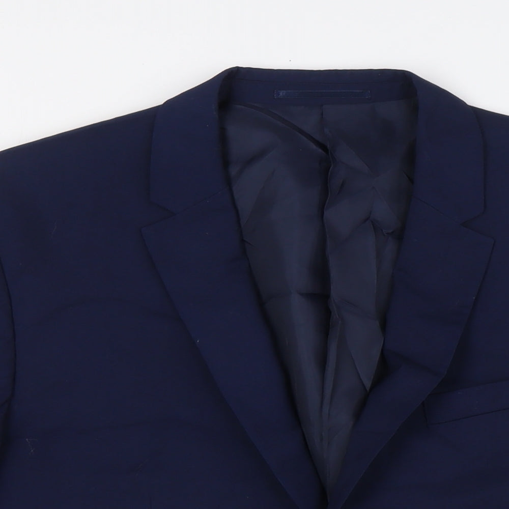 Mens UK Size 44 River Island Regular Blue Suit Jacket