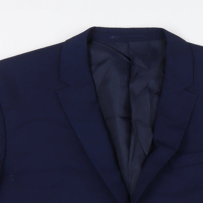 Mens UK Size 44 River Island Regular Blue Suit Jacket