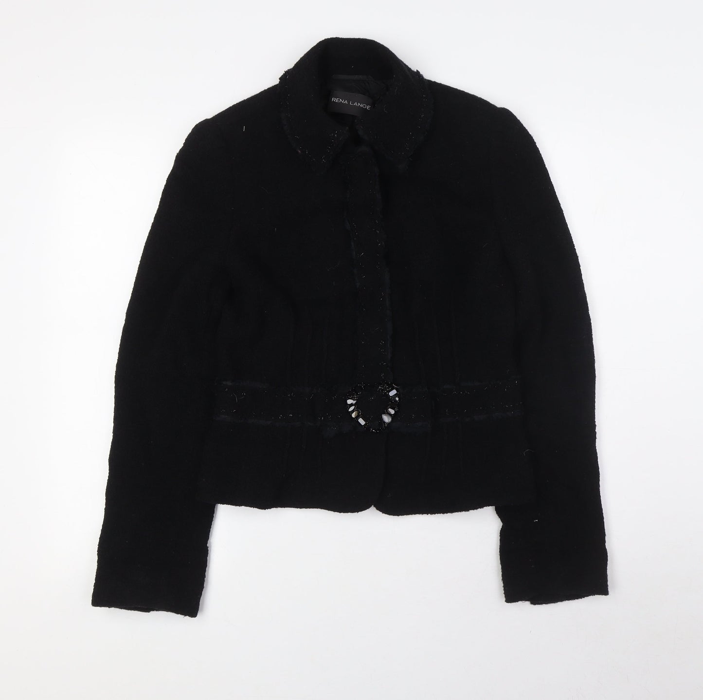 Rena Lange Womens Black Jacket Size 10 Snap