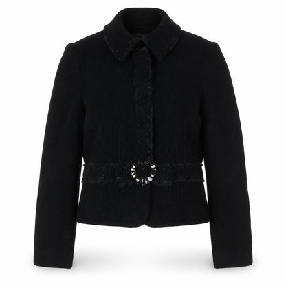 Rena Lange Womens Black Jacket Size 10 Snap