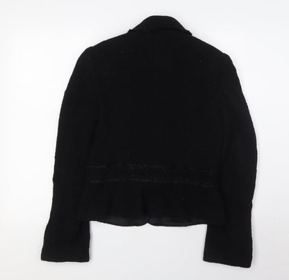Rena Lange Womens Black Jacket Size 10 Snap