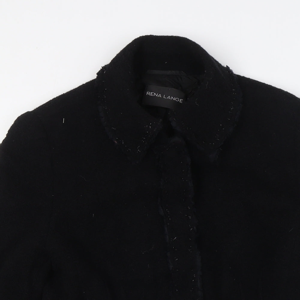 Rena Lange Womens Black Jacket Size 10 Snap