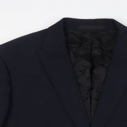 Autograph Mens Blue Polyamide Jacket Suit Jacket Size XL Regular