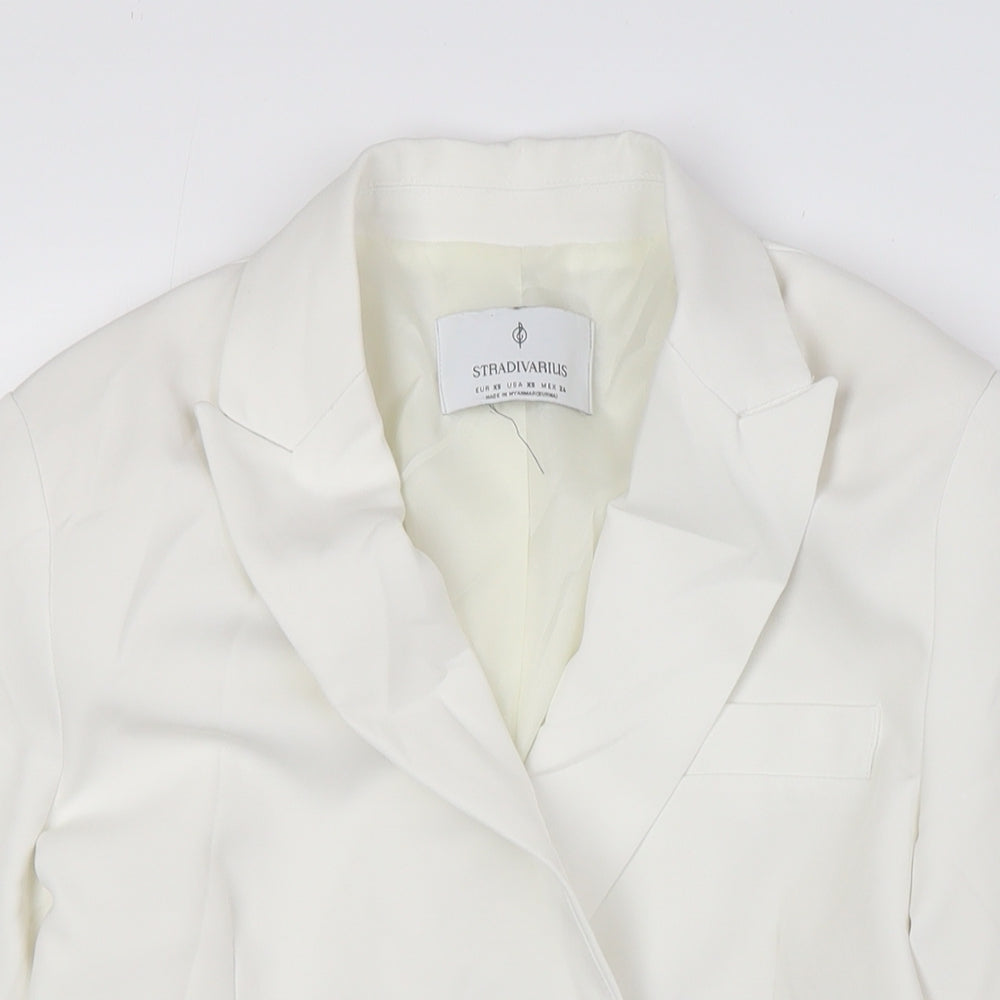 Womens UK Size XS Stradivarius Ivory Jacket