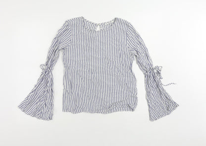 Womens UK Size S Pull&Bear Blue Basic Blouse