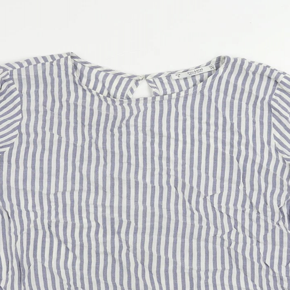 Womens UK Size S Pull&Bear Blue Basic Blouse
